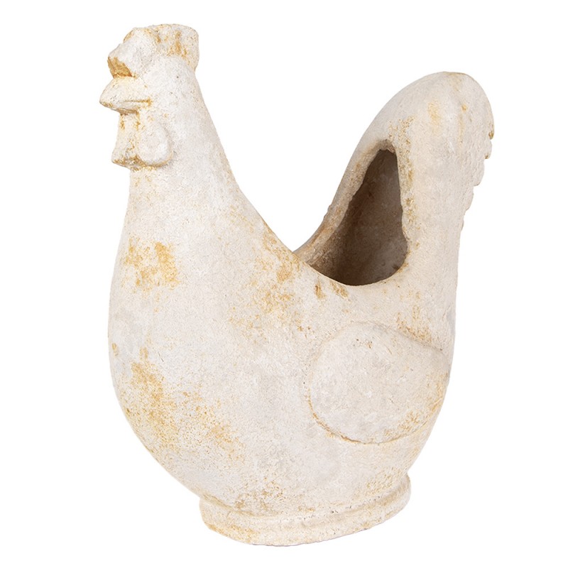 Clayre & Eef 6MG0115 Bloempot Kip 36x18x35 Cm Beige Keramisch Materiaal