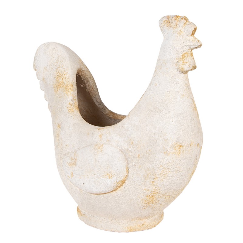 Clayre & Eef 6MG0115 Bloempot Kip 36x18x35 Cm Beige Keramisch Materiaal