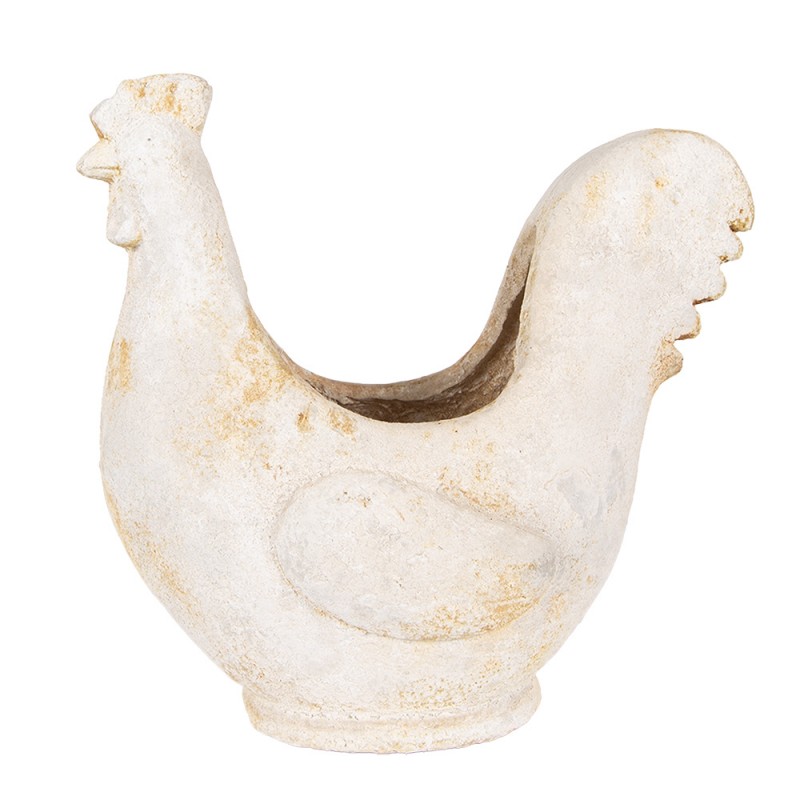 clayre & eef 6MG0115 Bloempot Kip 36x18x35 cm Beige Keramisch materiaal