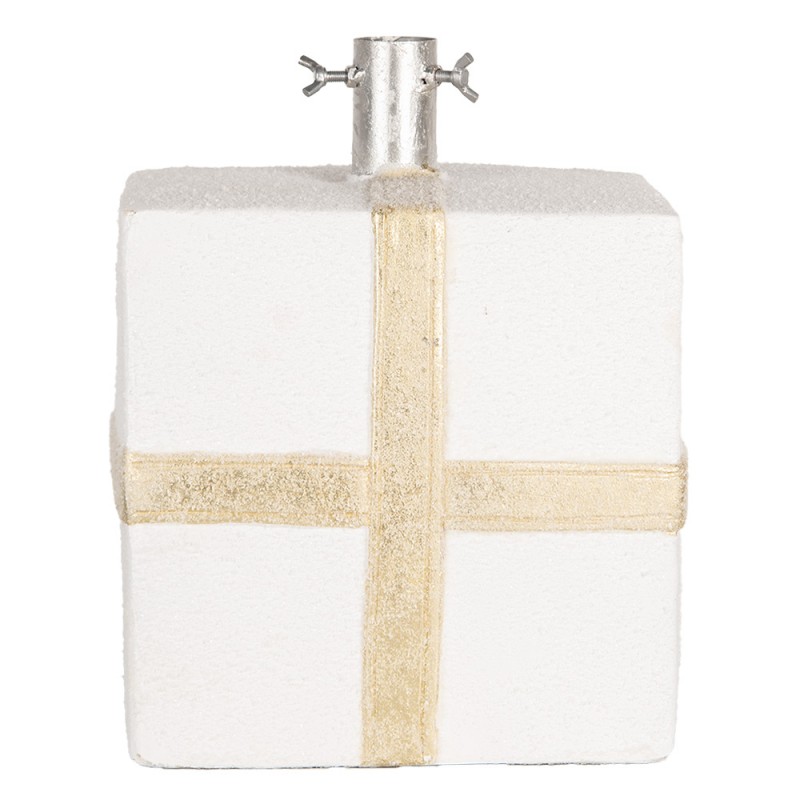 Clayre & Eef 6MG0116 Kerstboom Standaard Cadeau 26x24x33 Cm Wit Keramisch Materiaal