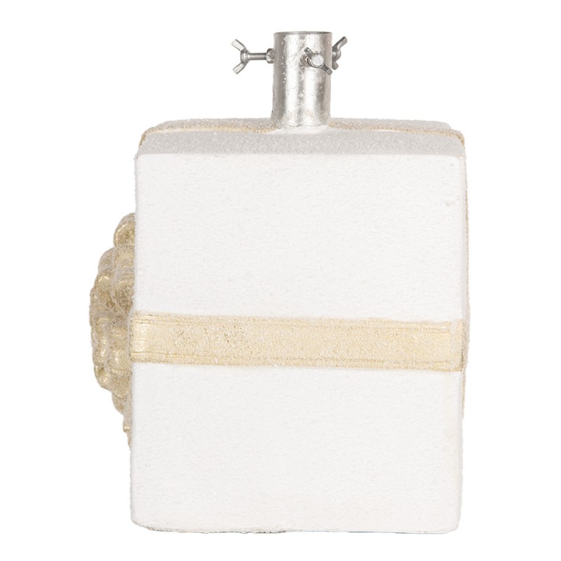 Clayre & Eef 6MG0116 Kerstboom Standaard Cadeau 26x24x33 Cm Wit Keramisch Materiaal