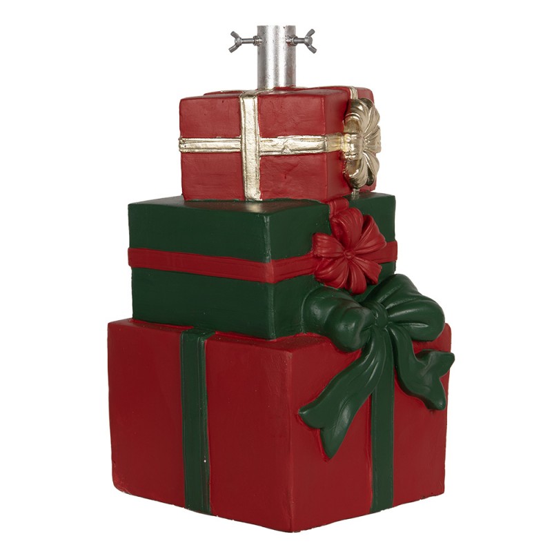 Clayre & Eef 6MG0117 Kerstboom Standaard Cadeau 28x26x48 Cm Rood Groen Keramisch Materiaal