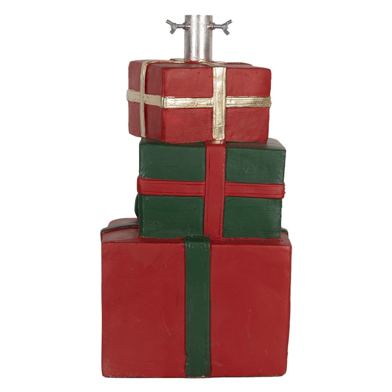 Clayre & Eef 6MG0117 Kerstboom Standaard Cadeau 28x26x48 Cm Rood Groen Keramisch Materiaal