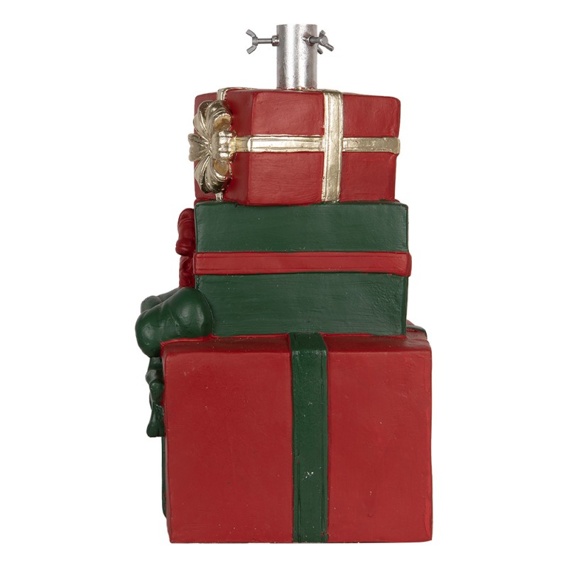 Clayre & Eef 6MG0117 Kerstboom Standaard Cadeau 28x26x48 Cm Rood Groen Keramisch Materiaal