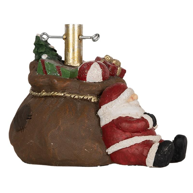 Clayre & Eef 6MG0119 Kerstboom Standaard 46x31x30 Cm Bruin Keramisch Materiaal Kerstman