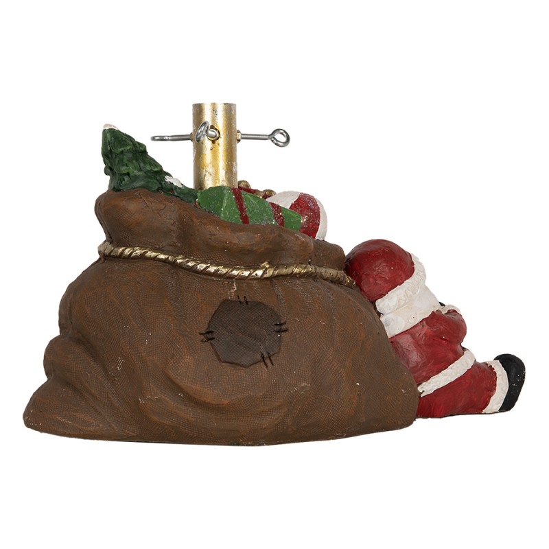 Clayre & Eef 6MG0119 Kerstboom Standaard 46x31x30 Cm Bruin Keramisch Materiaal Kerstman