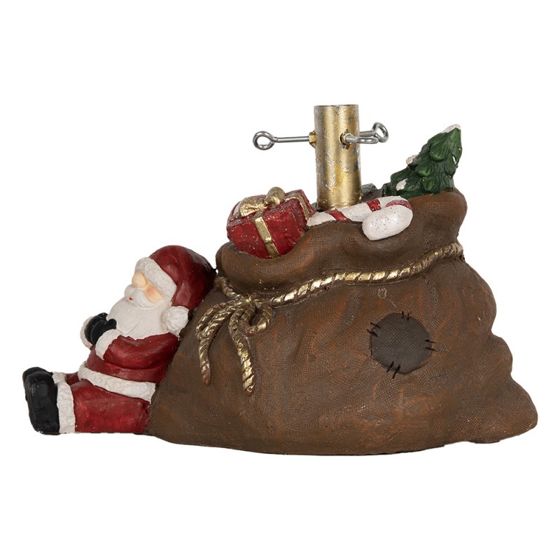 Clayre & Eef 6MG0119 Kerstboom Standaard 46x31x30 Cm Bruin Keramisch Materiaal Kerstman