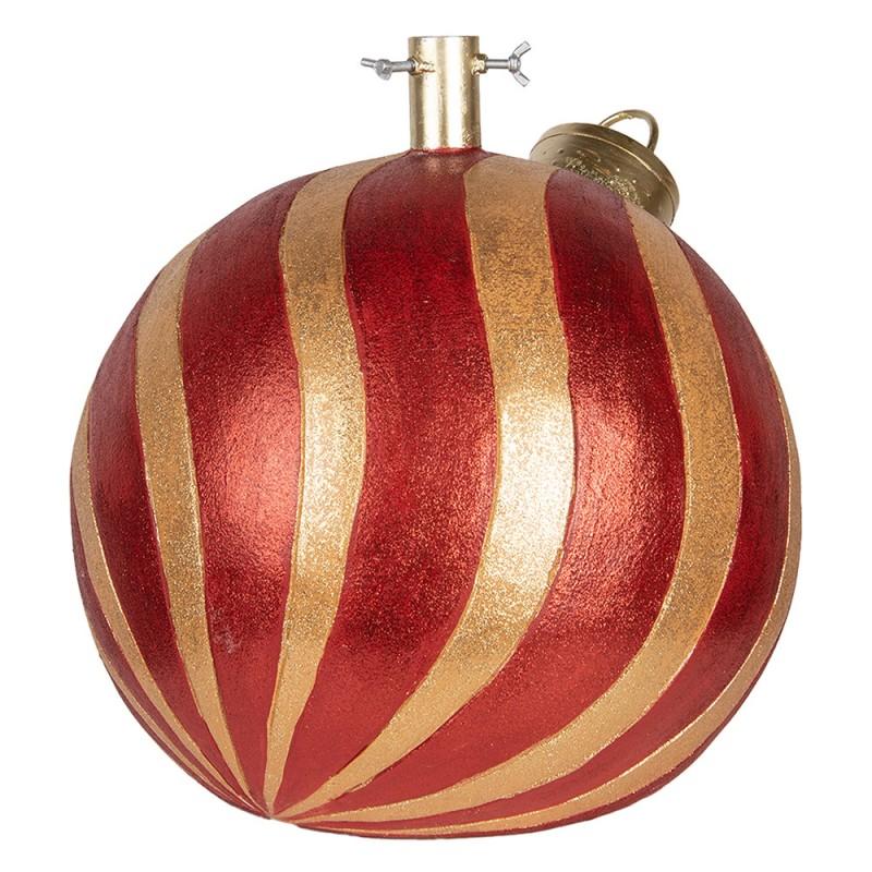 Clayre & Eef 6MG0152 Kerstboom Standaard Kerstbal 43x40x41 Cm Rood Goudkleurig Keramisch Materiaal