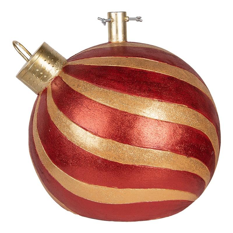 clayre & eef 6MG0152 Kerstboom Standaard Kerstbal 43x40x41 cm Rood Goudkleurig Keramisch materiaal