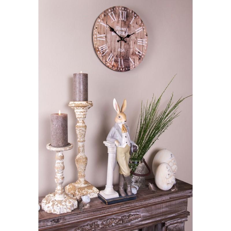 Clayre & Eef 6PR2602 Beeld Konijn 17x9x46 Cm Blauw Grijs Polyresin Woonaccessoires