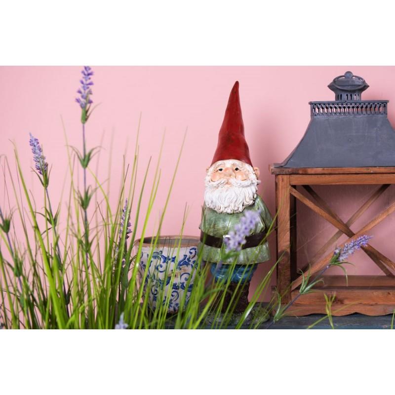 Clayre & Eef 6PR2621 Beeld Kabouter 22x13x40 Cm Groen Polyresin Woonaccessoires