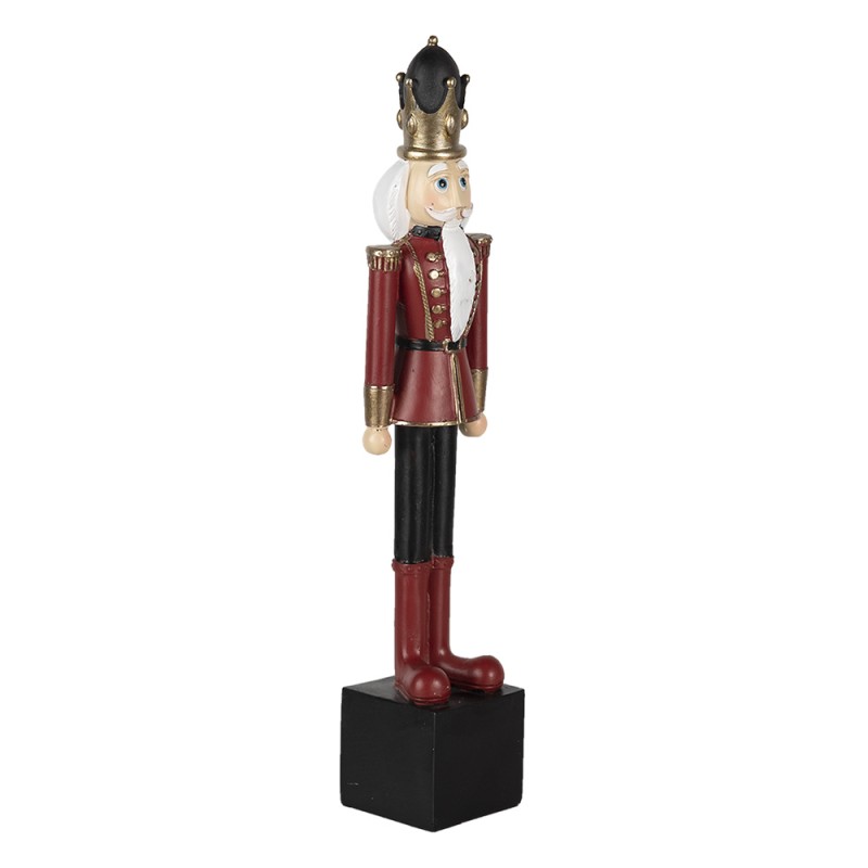 Clayre & Eef 6PR3477 Beeld Notenkraker 27 Cm Rood Kunststof Kerstdecoratie