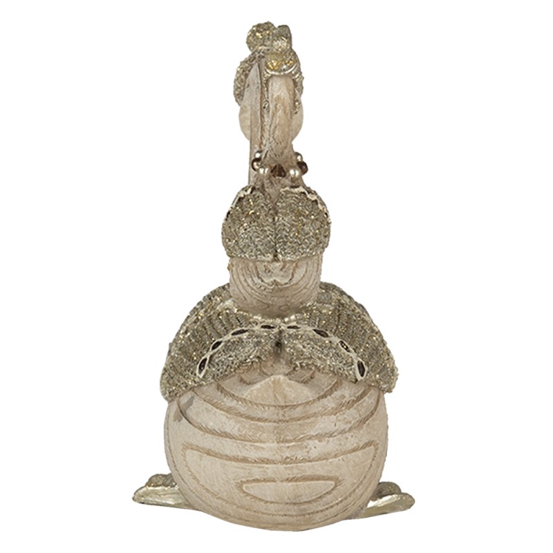 Clayre & Eef 6PR4687 Beeld Zwaan 11x6x10 Cm Beige Kunststof Woonaccessoires