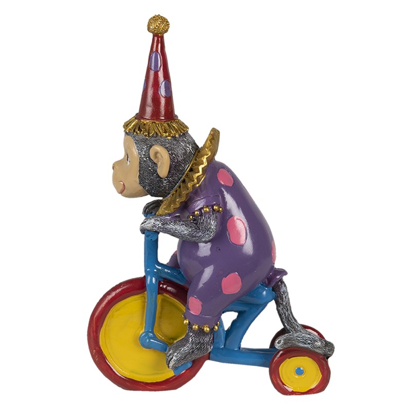 Clayre & Eef 6PR4731 Beeld Aap 18x11x20 Cm Paars Kunststof Woonaccessoires