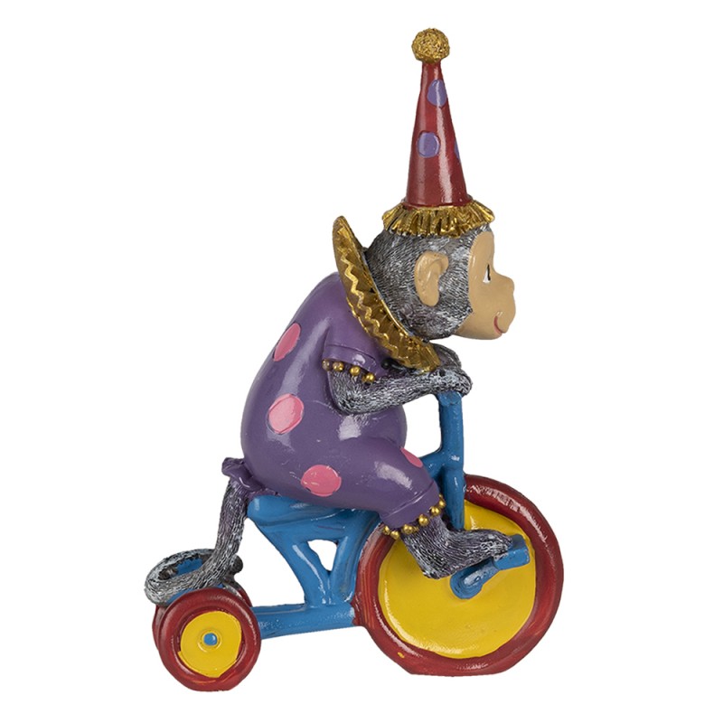 clayre & eef 6PR4731 Beeld Aap 18x11x20 cm Paars Kunststof Woonaccessoires