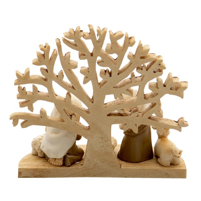 Clayre & Eef 6PR4743 Beeld Jezus 11x5x10 Cm Bruin Polyresin Kerstdecoratie