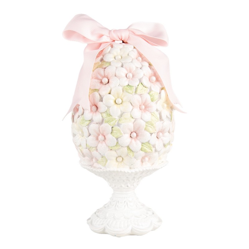 Clayre & Eef 6PR5145 Decoratie Beeld Ei Ø 10x20 Cm Roze Kunststof