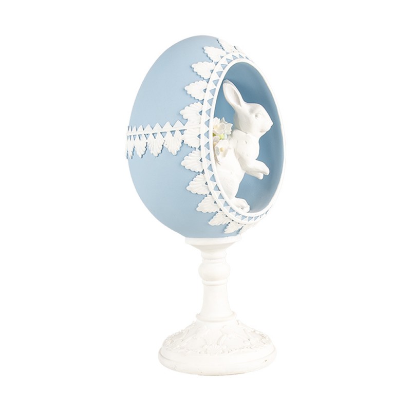 Clayre & Eef 6PR5146 Decoratie Beeld Ei 11x9x21 Cm Blauw Kunststof