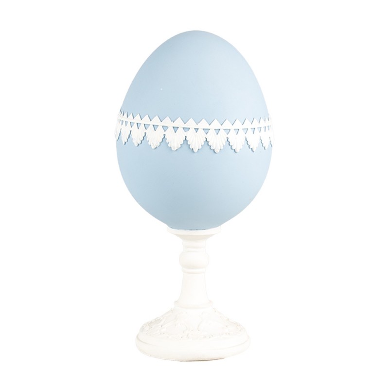 Clayre & Eef 6PR5146 Decoratie Beeld Ei 11x9x21 Cm Blauw Kunststof