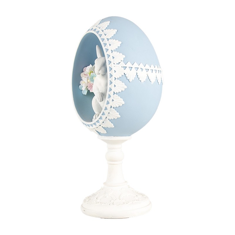 Clayre & Eef 6PR5146 Decoratie Beeld Ei 11x9x21 Cm Blauw Kunststof