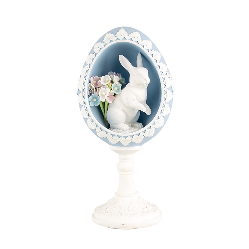 Clayre & Eef 6PR5146 Decoratie Beeld Ei 11x9x21 Cm Blauw Kunststof