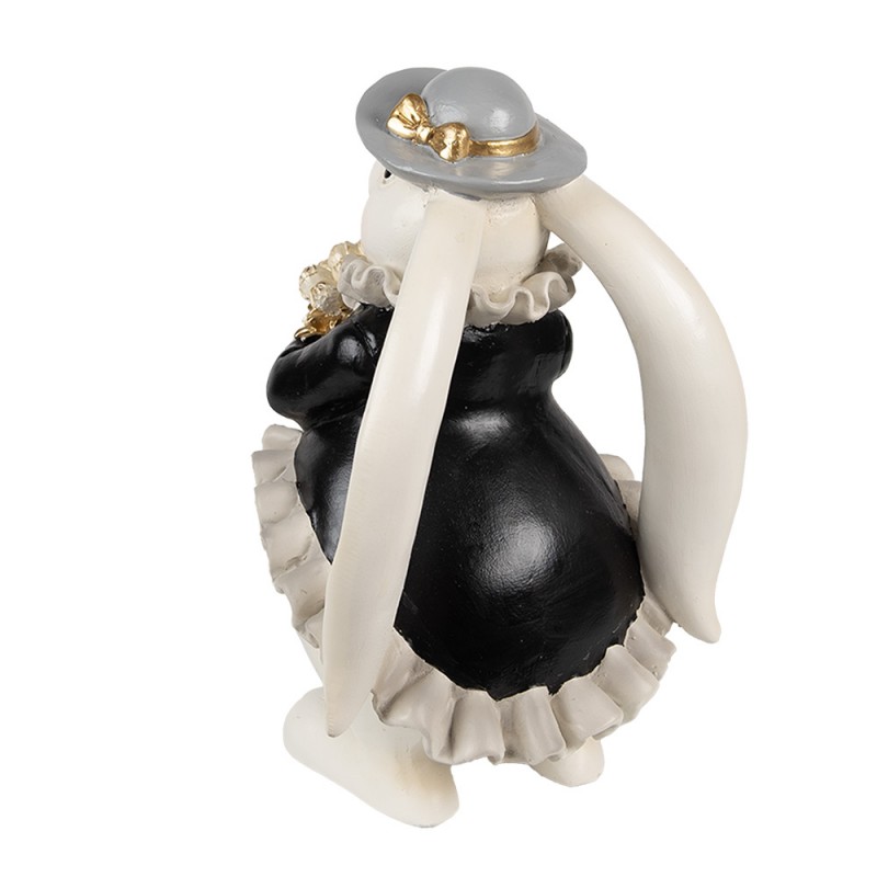 Clayre & Eef 6PR5150 Decoratie Beeld Konijn 22 Cm Wit Kunststof