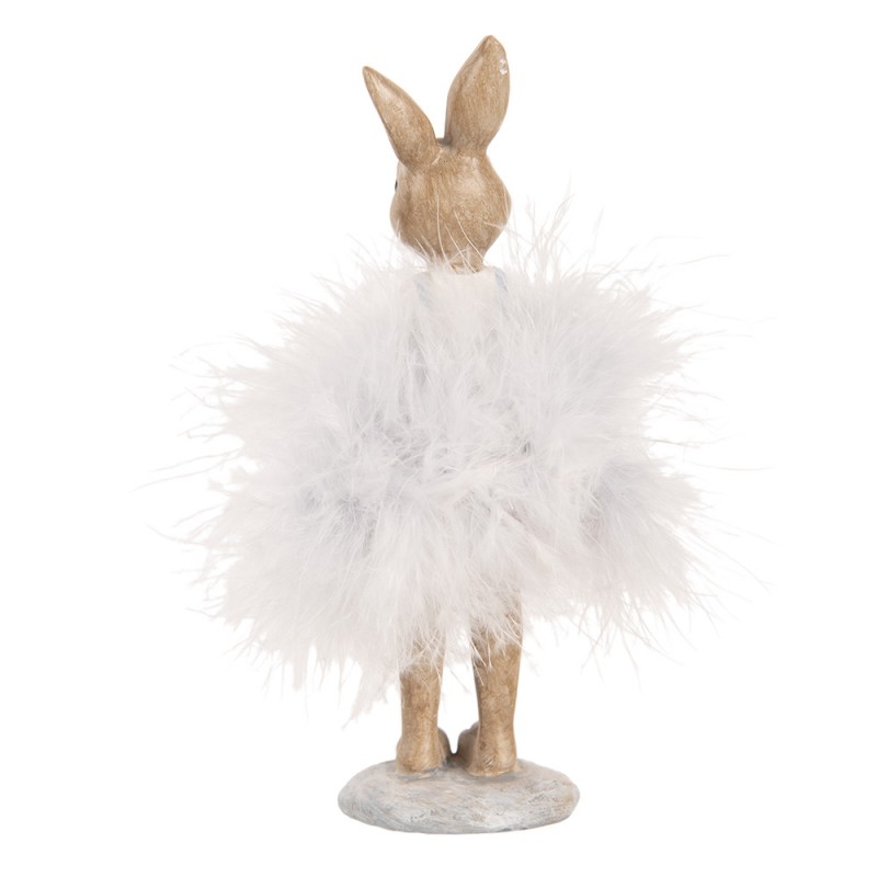 Clayre & Eef 6PR5250 Decoratie Beeld Konijn 17 Cm Beige Kunststof