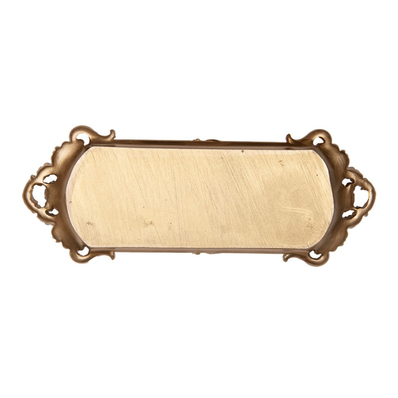 Clayre & Eef 6PR5295 Dienblad 34x13x3 Cm Goudkleurig Kunststof