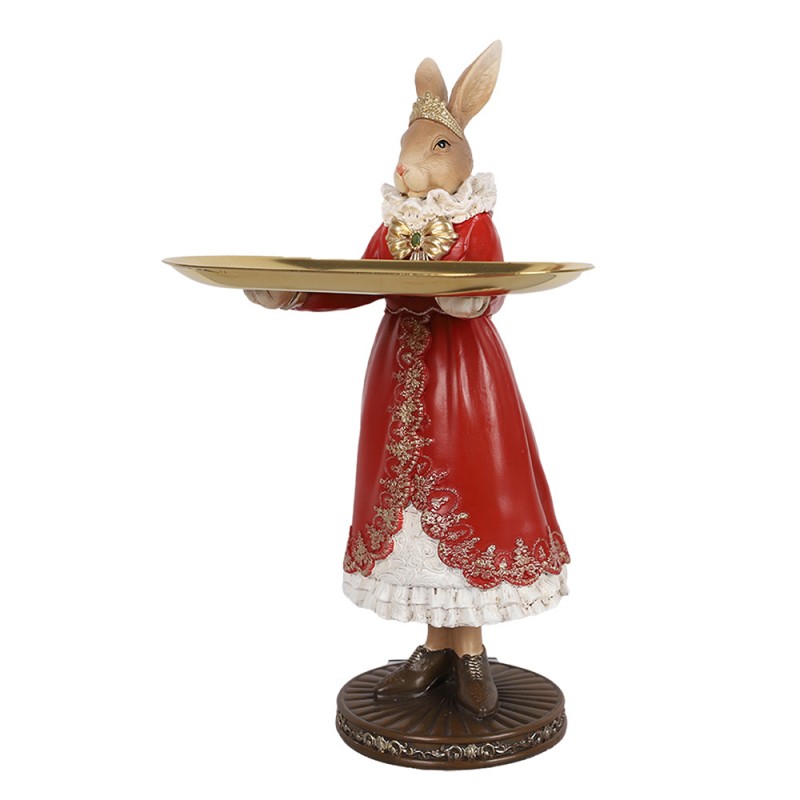 Clayre & Eef 6PR5359 Decoratie Beeld Konijn 18x17x31 Cm Beige Kunststof