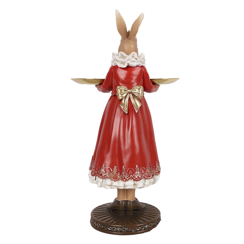 Clayre & Eef 6PR5359 Decoratie Beeld Konijn 18x17x31 Cm Beige Kunststof