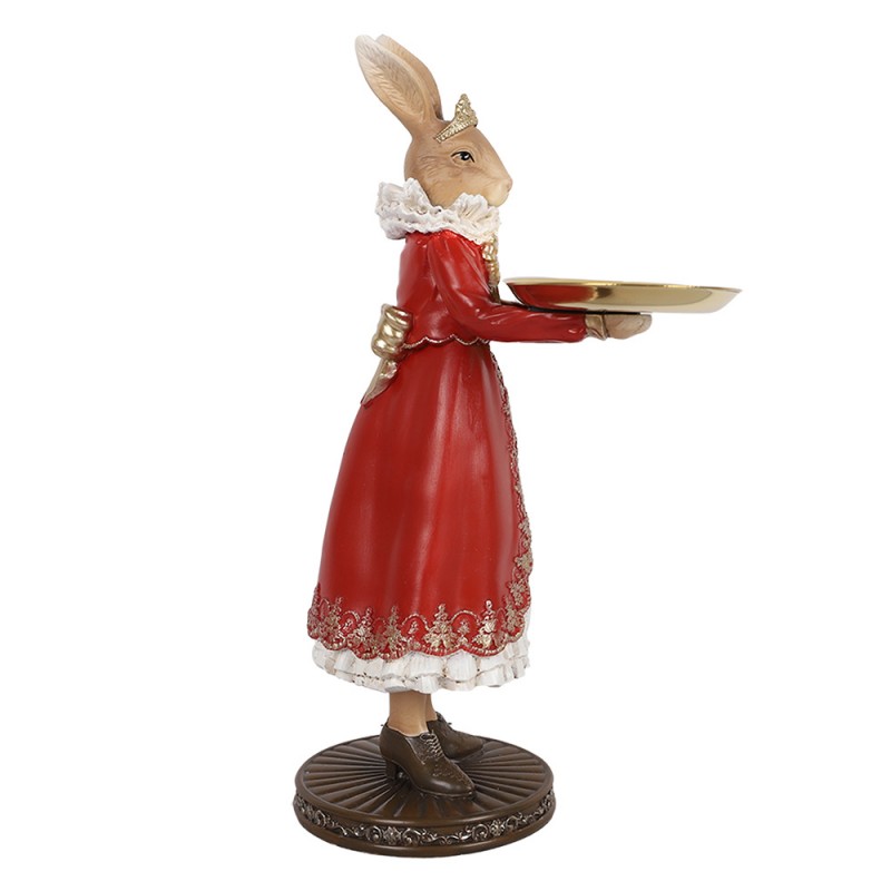 Clayre & Eef 6PR5359 Decoratie Beeld Konijn 18x17x31 Cm Beige Kunststof