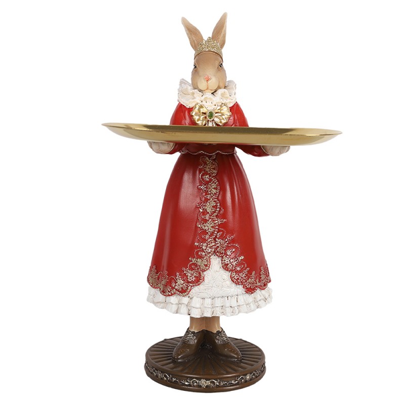 Clayre & Eef 6PR5359 Decoratie Beeld Konijn 18x17x31 Cm Beige Kunststof