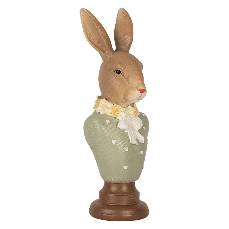 Clayre & Eef 6PR5364 Decoratie Beeld Konijn 6x5x18 Cm Bruin Kunststof