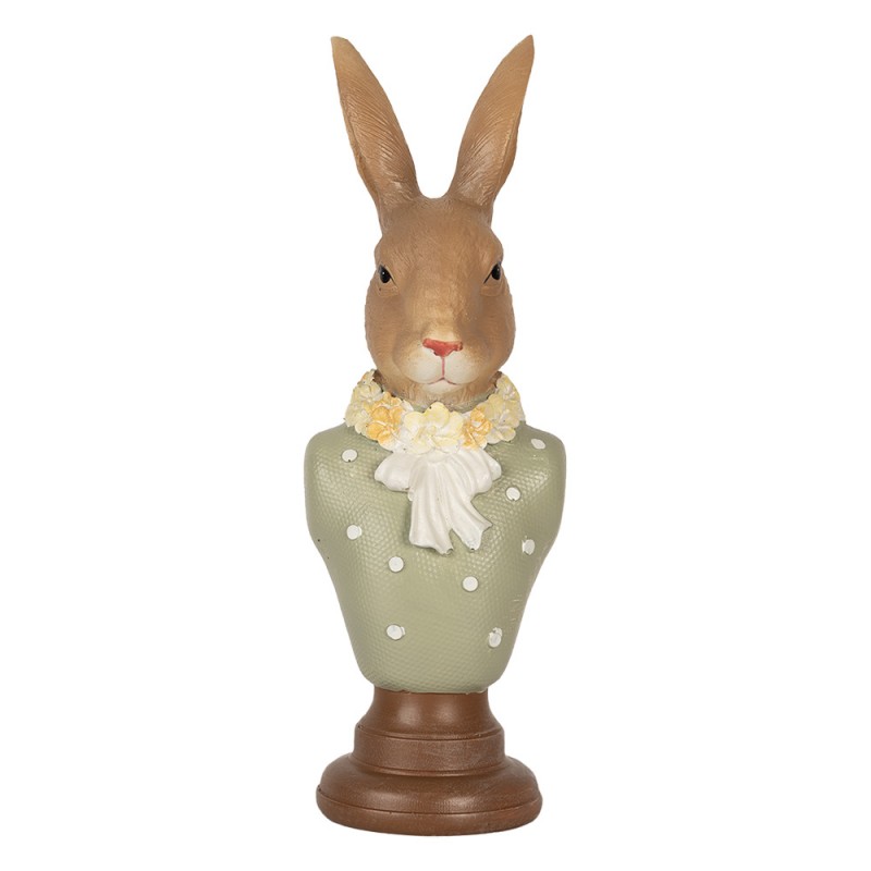 clayre & eef 6PR5364 Decoratie Beeld Konijn 6x5x18 cm Bruin Kunststof