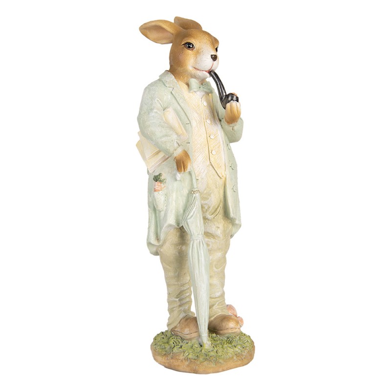 Clayre & Eef 6PR5448 Decoratie Beeld Konijn 33 Cm Beige Kunststof