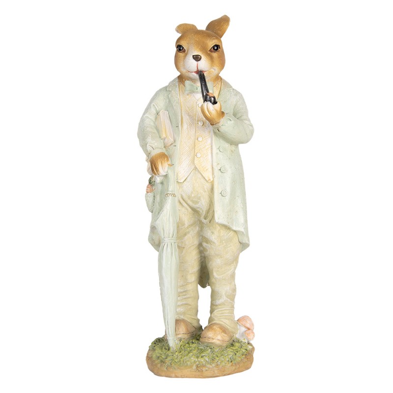 clayre & eef 6PR5448 Decoratie Beeld Konijn 33 cm Beige Kunststof