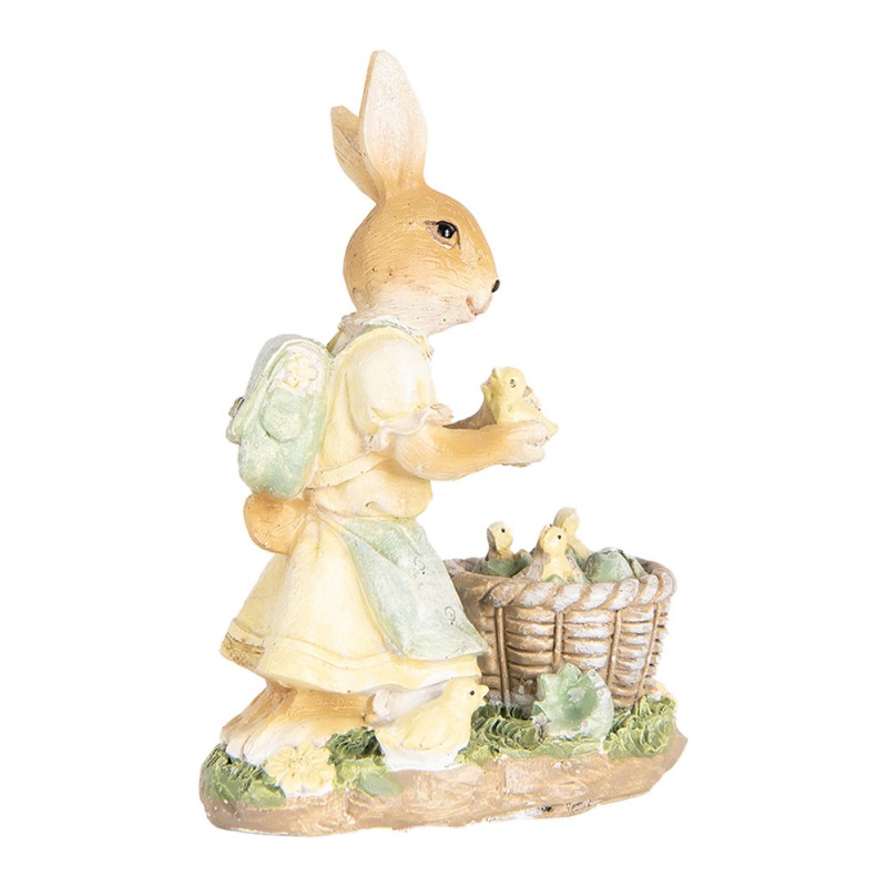 Clayre & Eef 6PR5452 Decoratie Beeld Konijn 10x6x13 Cm Beige Kunststof