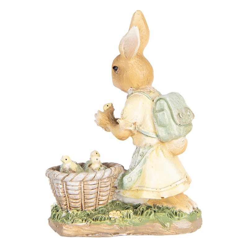 Clayre & Eef 6PR5452 Decoratie Beeld Konijn 10x6x13 Cm Beige Kunststof