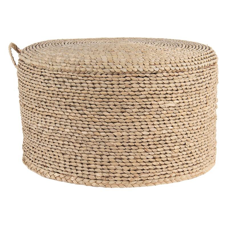 Clayre & Eef 6RO0509 Poef Ø 40x23 Cm Bruin Zeegras Rond Hocker