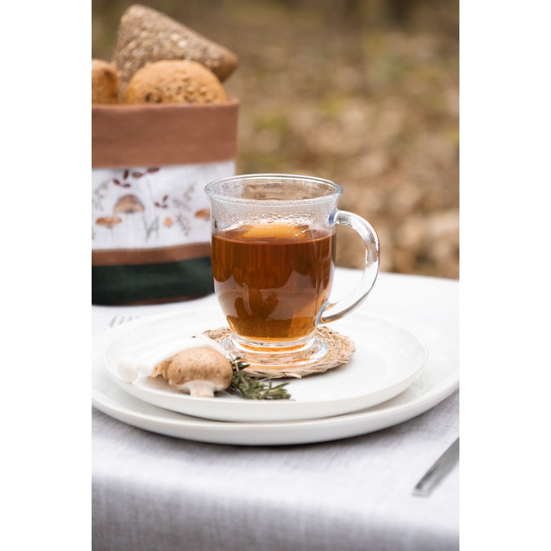 Clayre & Eef 6RO0537 Onderzetters Voor Glazen Ø 12 Cm Bruin Zeegras Rond Onderlegger