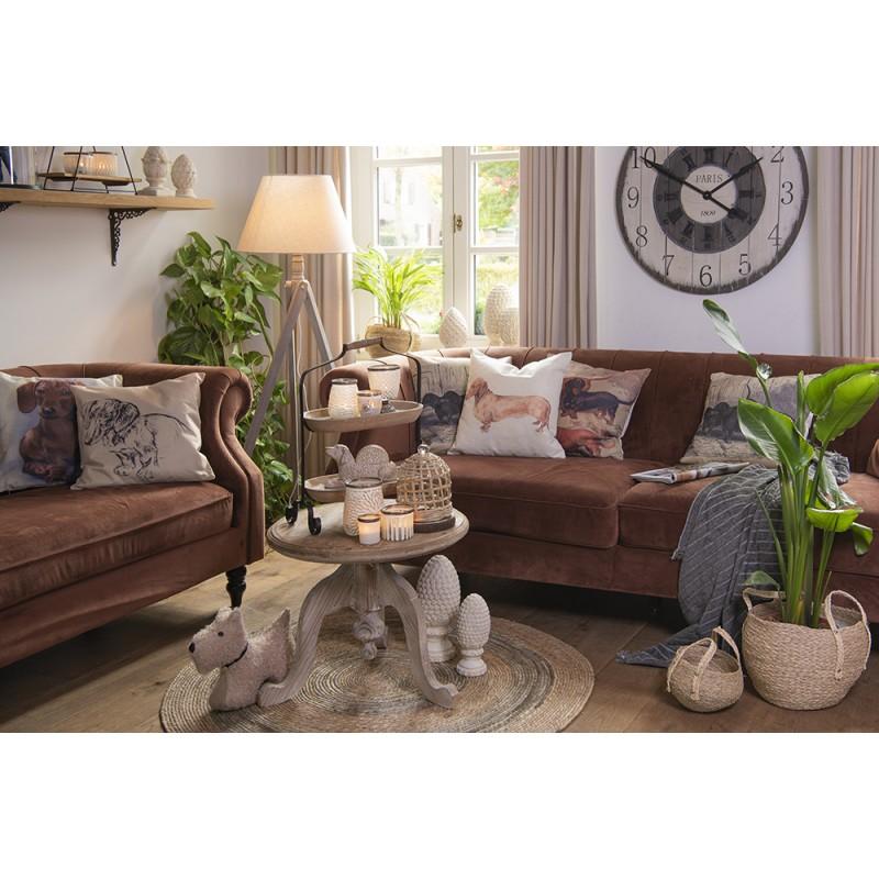 Clayre & Eef 6RO0540 Opbergmand Set Van 4 Ø 30 - Ø 18cm Bruin Stro Rond Mand