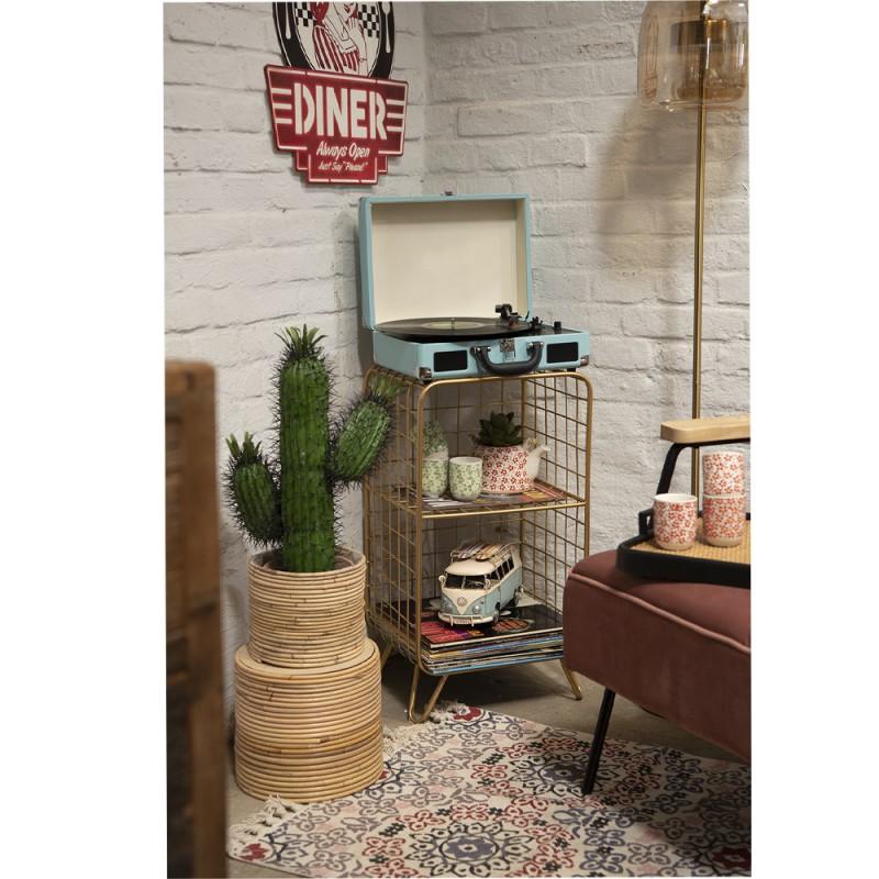 Clayre & Eef 6RO0541 Planthouder Ø 21x17 Cm Bruin Rotan Rond Bloempot