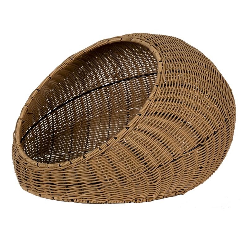 Clayre & Eef 6RO0544 Kattenhuis Ø 47x30 Cm Bruin Beige Rotan Rond