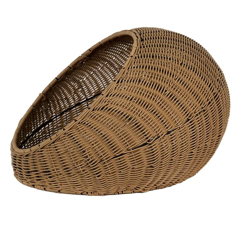 Clayre & Eef 6RO0544 Kattenhuis Ø 47x30 Cm Bruin Beige Rotan Rond