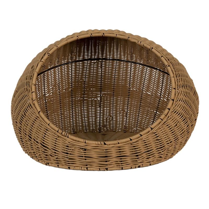 Clayre & Eef 6RO0544 Kattenhuis Ø 47x30 Cm Bruin Beige Rotan Rond