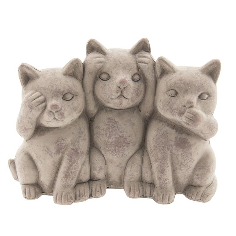 clayre & eef 6TE0193 Decoratie Kat 22x10x16 cm Grijs Terracotta