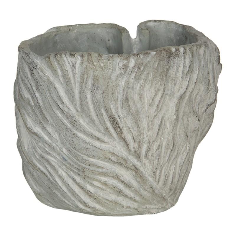 Clayre & Eef 6TE0319S Bloempot 16x14x13 Cm Grijs Steen Bloempot Binnen