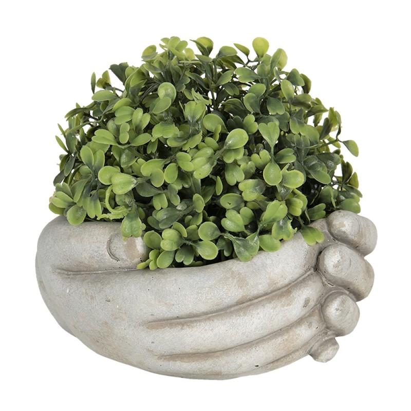 Clayre & Eef 6TE0329L Bloempot 18x16x9 Cm Beige Steen Bloempot Binnen