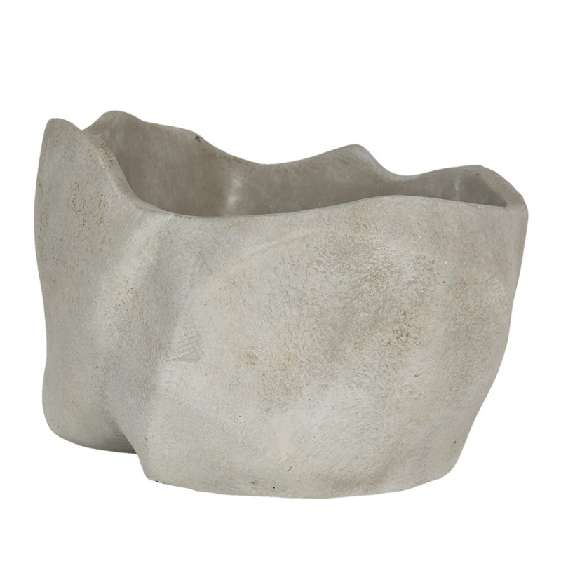Clayre & Eef 6TE0330L Bloempot 23x20x14 Cm Beige Steen Bloempot Binnen