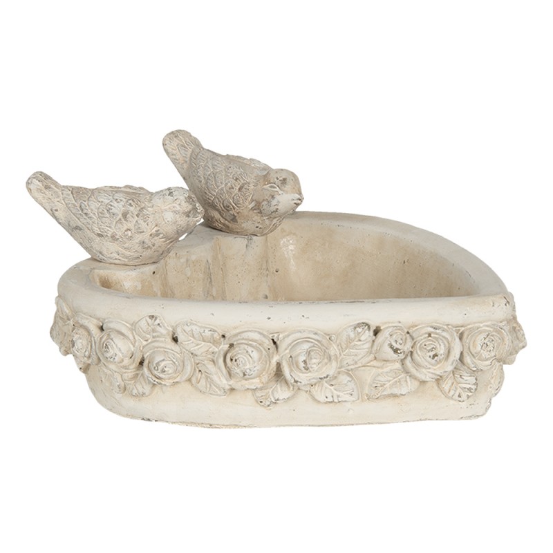 Clayre & Eef 6TE0353 Vogelvoederbak 24x24x11 Cm Grijs Steen